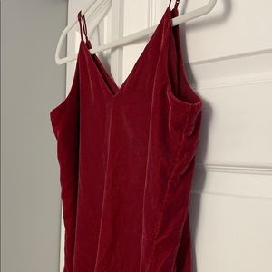 Express Maroon Velvet Cami Tank Top